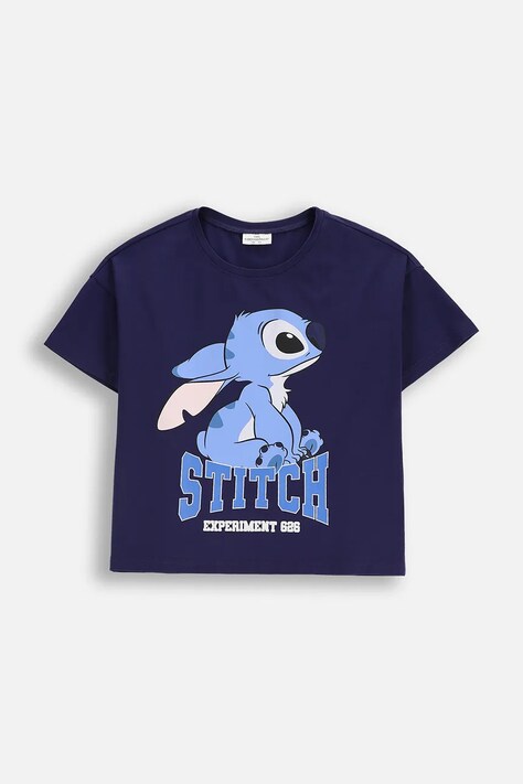 Coccodrillo t-shirt bawełniany dziecięcy kolor granatowy LICENCE GIRL