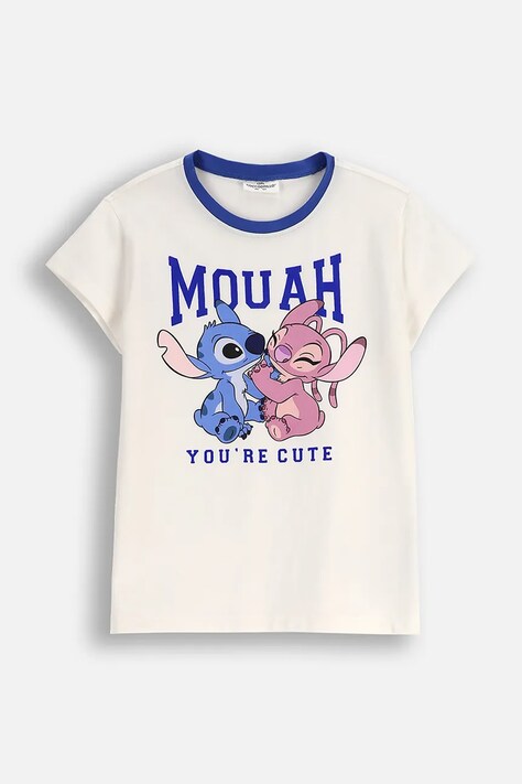 Coccodrillo t-shirt bawełniany dziecięcy kolor beżowy LICENCE GIRL