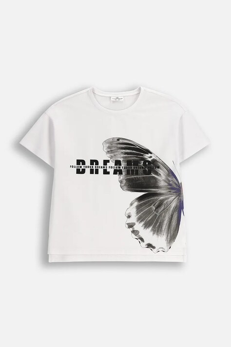 Coccodrillo t-shirt z bawełną dziecięcy kolor biały RAVE GIRL JUNIOR