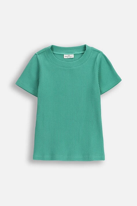 Coccodrillo t-shirt z bawełną dziecięcy kolor zielony RAVE GIRL JUNIOR