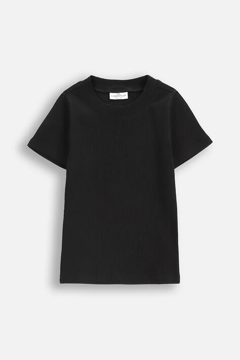 Coccodrillo t-shirt z bawełną dziecięcy kolor czarny RAVE GIRL JUNIOR