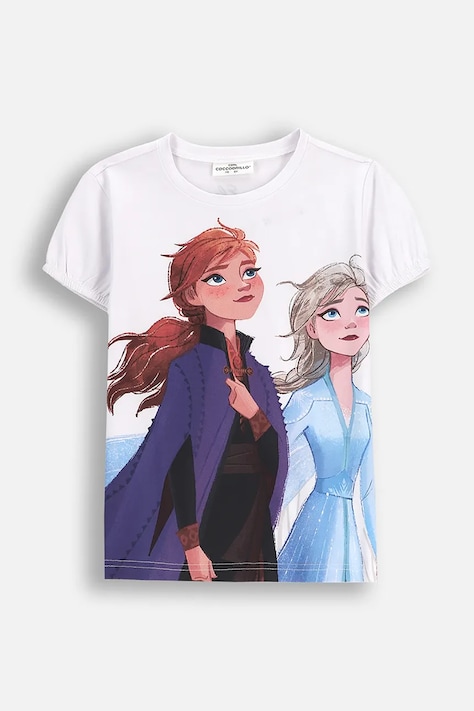 Coccodrillo tricou de bumbac pentru copii culoarea alb, LICENCE GIRL