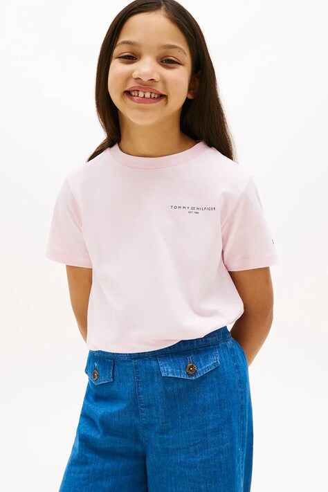 Футболка Tommy Hilfiger цвет розовый однотонная KS0KS00594