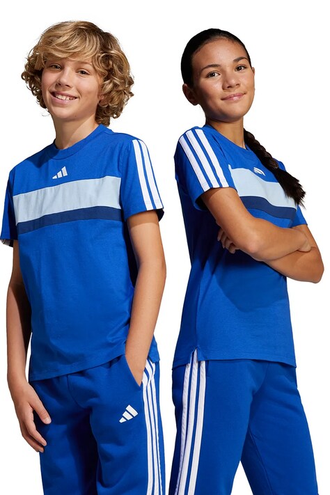adidas t-shirt in cotone per bambini colore blu JC7470