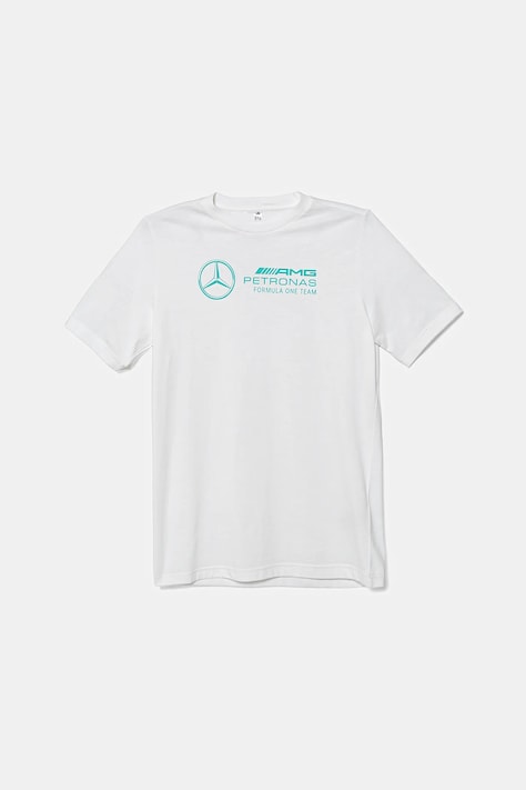 Dječja pamučna majica kratkih rukava adidas Performance MERCEDES boja: bijela, s tiskom, JZ0900
