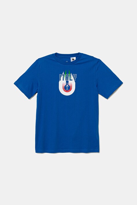 Detské bavlnené tričko adidas Performance ITALY s potlačou, JZ9004
