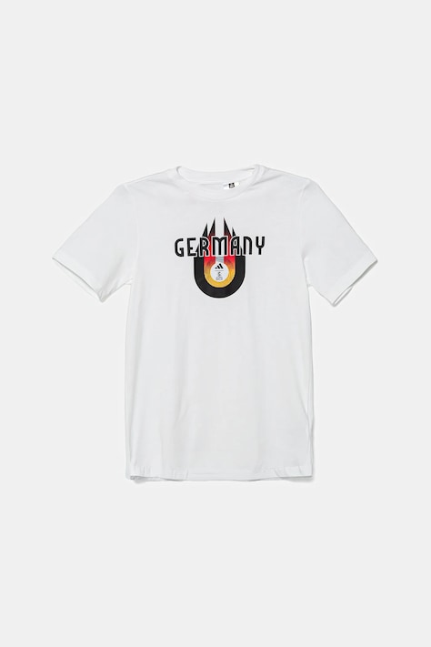 Dječja pamučna majica kratkih rukava adidas Performance GERMANY boja: bijela, s tiskom, JZ9006