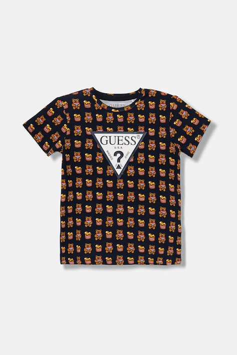Дитяча футболка Guess колір чорний візерунок H1YT00 K6YW1