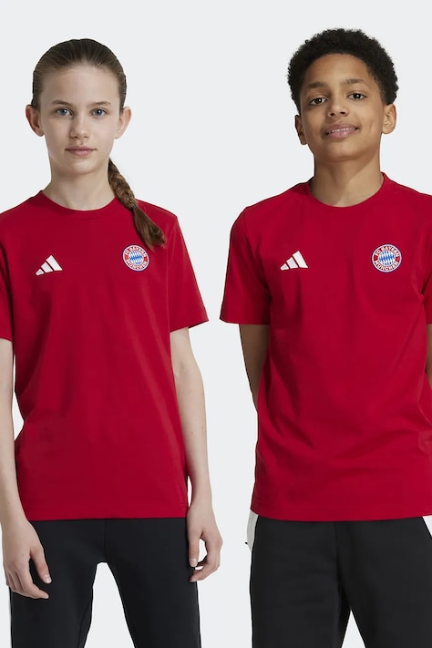 adidas Performance tricou de bumbac pentru copii FCK culoarea roșu, cu imprimeu, IT4138