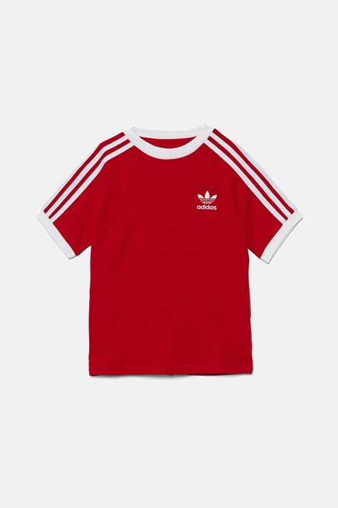 Детска памучна тениска adidas Originals в червено с апликация JI8467