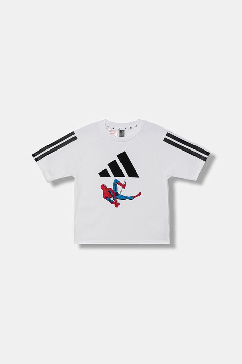 adidas tricou copii Marvel culoarea alb, cu imprimeu, JM0806