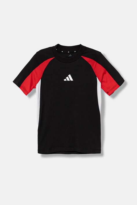 adidas t-shirt bawełniany dziecięcy kolor czarny wzorzysty JM1629