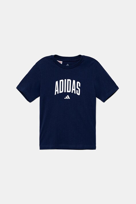 Детская хлопковая футболка adidas цвет синий с принтом JV5193
