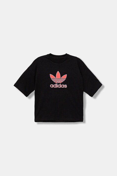 adidas Originals t-shirt bawełniany dziecięcy kolor czarny z nadrukiem JV7777