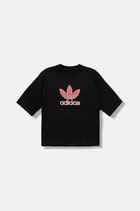 adidas Originals tricou de bumbac pentru copii culoarea negru, cu imprimeu, JV7777
