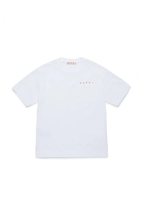 Marni T-shirt dziecięcy bawełniany MT272U T-SHIRT biały M01415