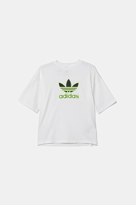 adidas Originals tricou de bumbac pentru copii culoarea alb, cu imprimeu, JV8555