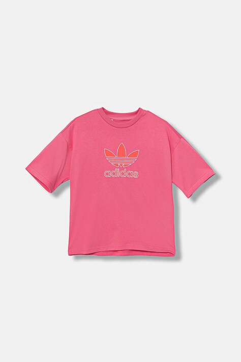 adidas Originals tricou de bumbac pentru copii culoarea roz, cu imprimeu, JV8559