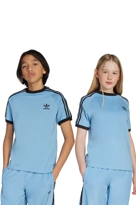 adidas Originals t-shirt bawełniany dziecięcy kolor niebieski wzorzysty JV8580