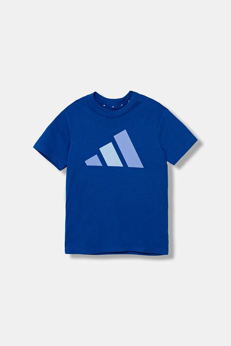 Παιδικό βαμβακερό μπλουζάκι adidas χρώμα: μπλε, JV9866