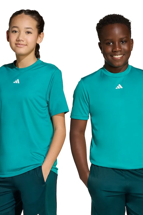 Otroška kratka majica adidas zelena barva, JW4991
