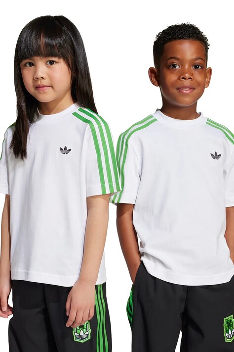 Detské bavlnené tričko adidas Originals biela farba, s potlačou, JW5329