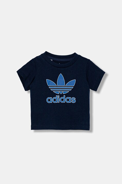 adidas Originals t-shirt bawełniany dziecięcy kolor granatowy z nadrukiem JX9003