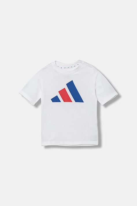 adidas tricou de bumbac pentru copii culoarea alb, cu imprimeu, JY0298