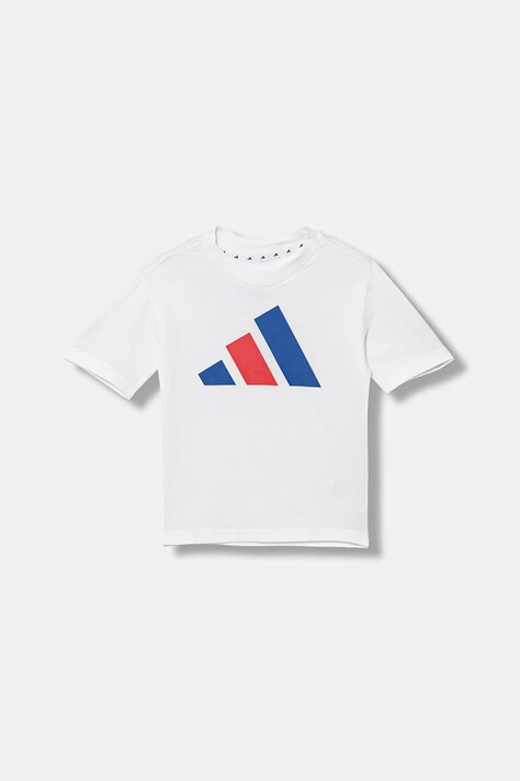 adidas tricou de bumbac pentru copii culoarea alb, cu imprimeu, JY0302