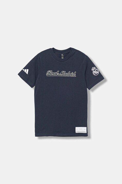 adidas Performance t-shirt bawełniany dziecięcy REAL MADRID kolor granatowy z aplikacją JY0999