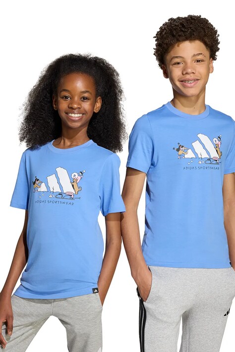 Βαμβακερό μπλουζάκι adidas χρώμα: μπλε, JY4950