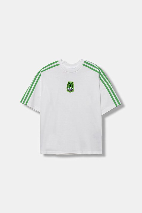 Dětské bavlněné tričko adidas Originals MINECRAFT bílá barva, s aplikací, KD9830