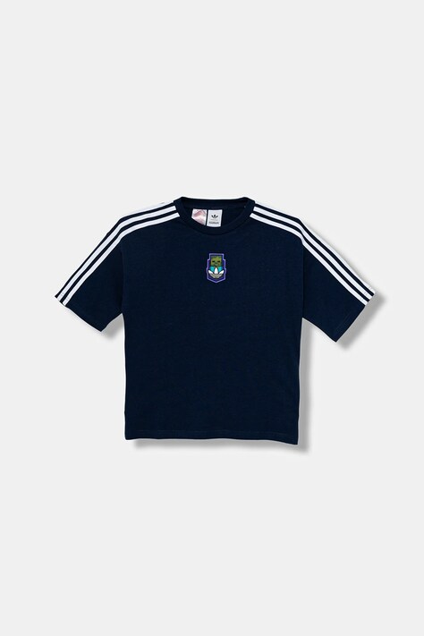 Детская хлопковая футболка adidas Originals MINECRAFT цвет синий с аппликацией KD9831