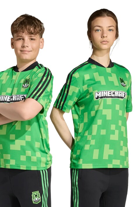 adidas Originals tricou copii MINECRAFT culoarea verde, cu imprimeu, KD9839