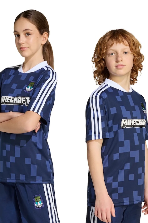 adidas Originals tricou copii MINECRAFT culoarea bleumarin, cu imprimeu, KD9840