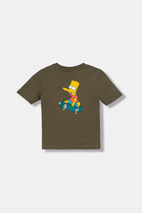 Дитяча бавовняна футболка adidas колір зелений з принтом JL9195