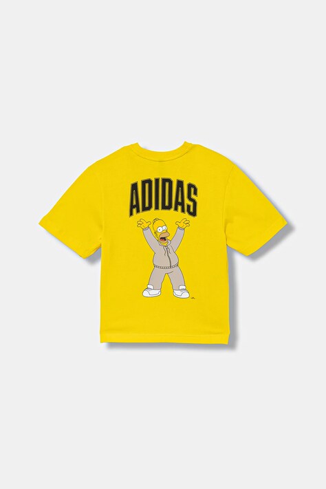 adidas t-shirt bawełniany dziecięcy kolor żółty z nadrukiem JM0818