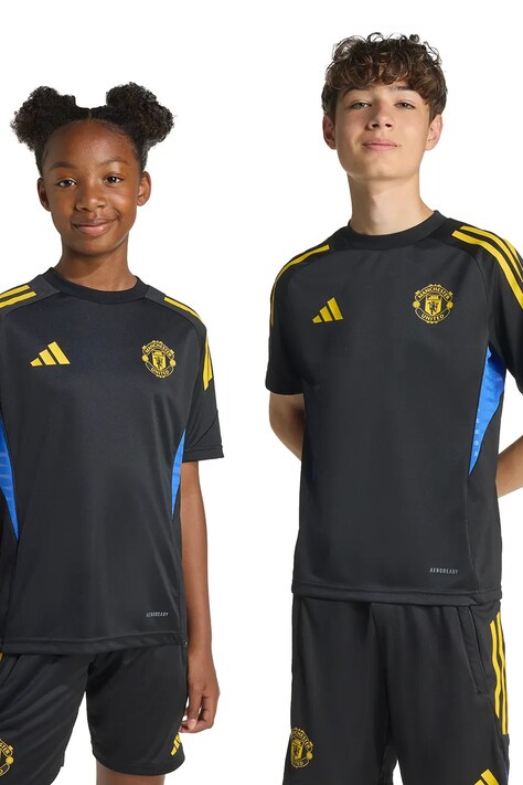 adidas Performance t-shirt dziecięcy Manchester United kolor czarny z nadrukiem JP3137