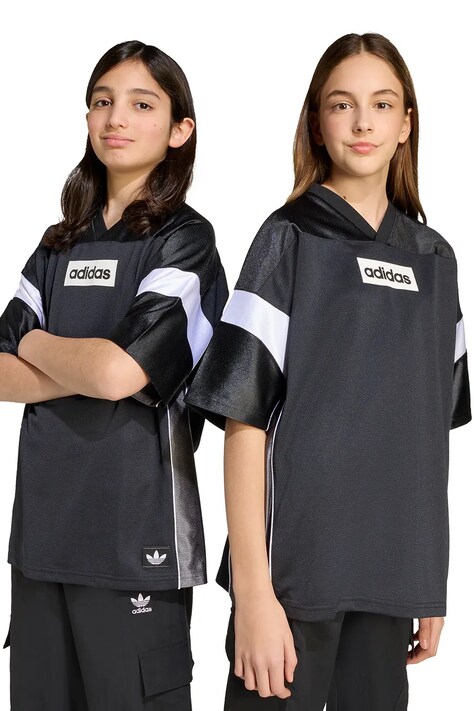 Дитяча футболка adidas Originals колір чорний візерунок JX3880