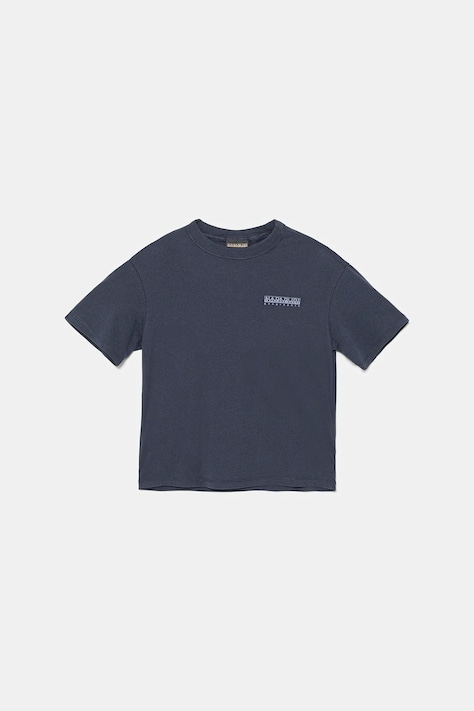 Napapijri tricou de bumbac pentru copii S-AHR culoarea bleumarin, cu imprimeu, NP0A88ZO1761