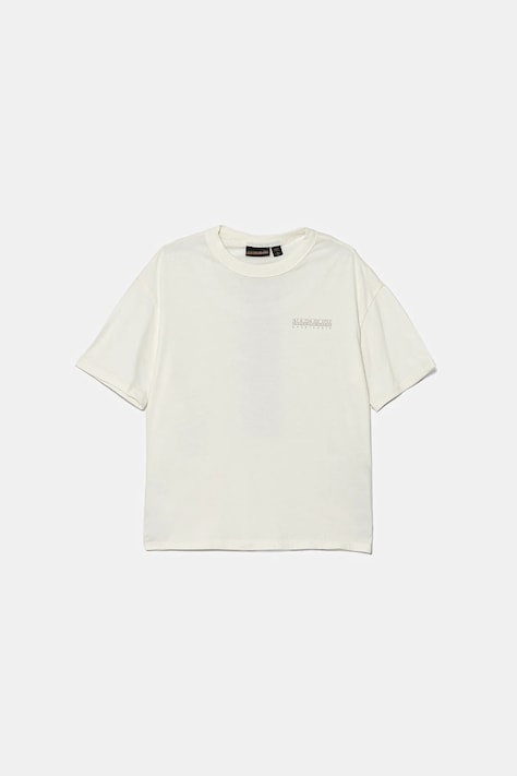 Napapijri tricou de bumbac pentru copii S-INOT culoarea bej, cu imprimeu, NP0A891F2061