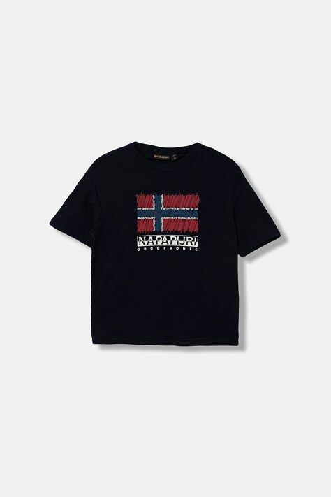 Napapijri t-shirt bawełniany dziecięcy S-ADIGE kolor granatowy NP0A88ZW1761