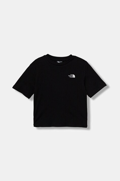 Παιδικό βαμβακερό μπλουζάκι The North Face TEEN ESSENTIAL OVERSIZE SS TEE χρώμα: μαύρο, NF0A8EFPJK31