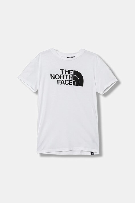 Παιδικό μπλουζάκι The North Face TEEN EASY REGULAR SS TEE χρώμα: άσπρο, NF0A8EHGFN41