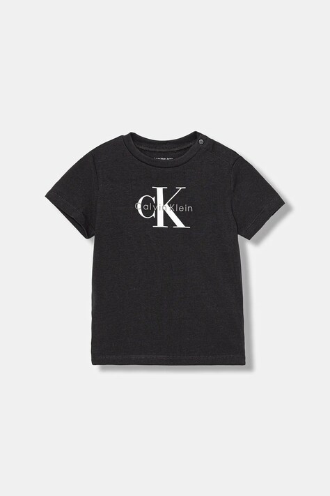 Calvin Klein Jeans t-shirt niemowlęcy kolor czarny z nadrukiem IN0IN00334