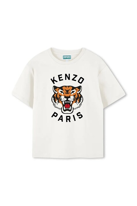 Παιδικό βαμβακερό μπλουζάκι Kenzo Kids χρώμα: άσπρο, K61505