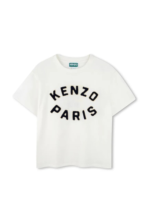 Dětské bavlněné tričko Kenzo Kids bílá barva, s potiskem, K61508
