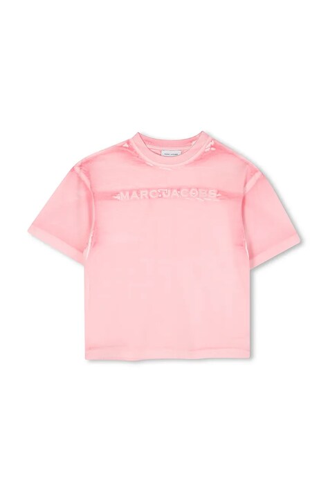 Marc Jacobs tricou de bumbac pentru copii culoarea roz, cu imprimeu, W60657