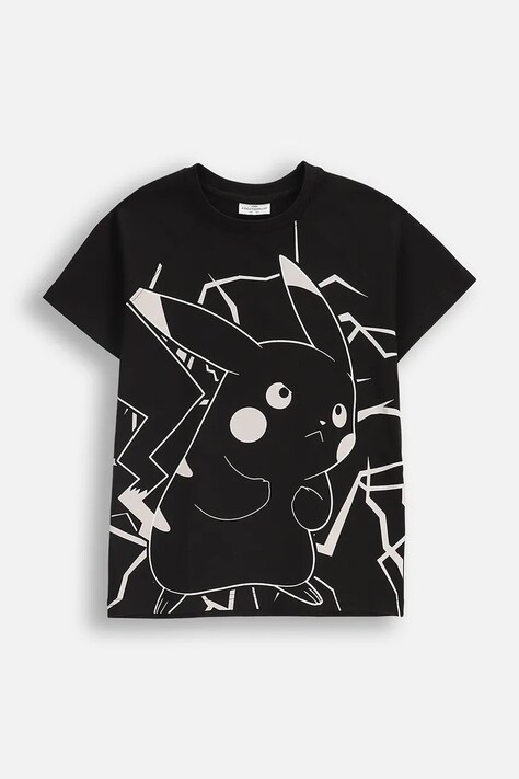 Coccodrillo t-shirt bawełniany dziecięcy kolor czarny wzorzysty LICENCE BOY