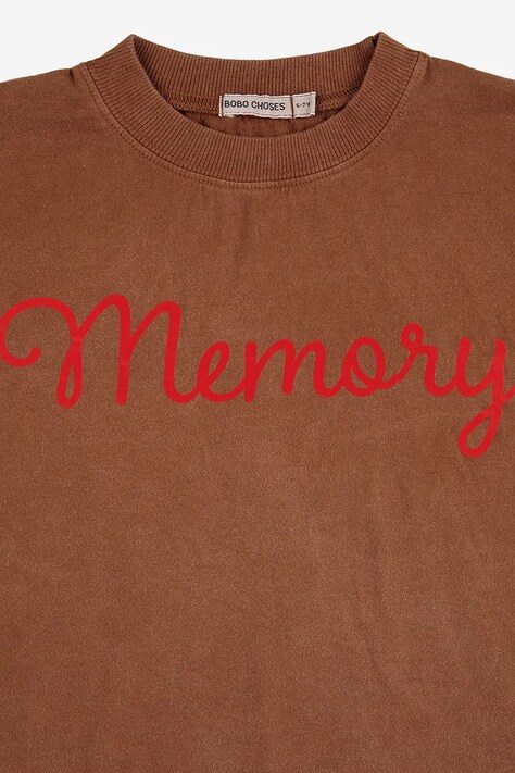 Bobo Choses t-shirt bawełniany dziecięcy Memory kolor brązowy z nadrukiem 225BC001